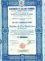 ELECTRICITE & GAZ Des PYRENEES  (1924 )  = LOT De 5 (cinq) Actions - Electricity & Gas