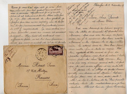 TB 3719 - 1927 - Lettre Par Avion Du MAROC - Foyer Du Soldat - Caporal ROUX Au 31è Bon Du Génie à KHENIFRA Pour FRAISSES - Lettres & Documents