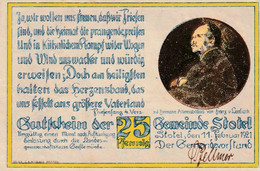 Billet De Nécessité Allemand  -  25 Pfenning  - Gutkhein Der Gemeinde Stotel 1921 - Sonstige – Europa