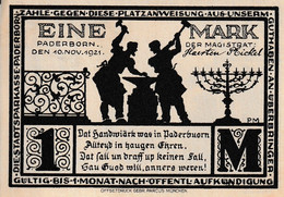 Billet De Nécessité Allemand - EINE MARK  STADT PADERBORN  1921 - Sonstige – Europa