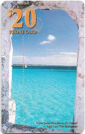 Bahamas - Batelco - View From Blackbeard's Tower, Salt Cay, Gem5 Red, 2001, 20$, Used - Bahamas