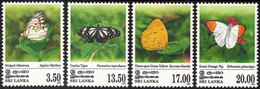 SRI-LANKA 1999 - PAPILLONS / BUTTERFLIES  -   YT 1204/07  Neuf ** - Butterflies