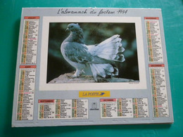 Calendrier 1994 OBERTHUR Pigeon Paon  Almanach  Facteur Sarthe  PTT POSTE - Big : 1991-00