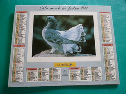 Calendrier 1994 OBERTHUR Pigeon Paon  Almanach  Facteur Sarthe  PTT POSTE - Grand Format : 1991-00