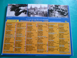 Calendrier 1995 50 Anniversaire  Ww2 Victoire 8 Mai 1945  Almanach  Facteur Sarthe  PTT POSTE - Big : 1991-00