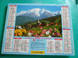 Calendrier Lavigne 1995  Combloux Mont Blanc Féerie Hivernale Almanach  Facteur Sarthe  PTT POSTE - Big : 1991-00