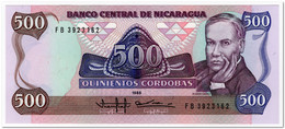 NICARAGUA,500 CORDOBAS,1985, (1987),P.144,UNC - Nicaragua