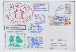 Russia Cover Hanseatic Tours Antarctica  Ca With Penguin Ca Bellinghausen 2.01.2005 (XA168) - Antarktischen Tierwelt