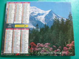 Calendrier Oberthur  1995  Pays Mont Blanc Chamonix Et Hallsatt Autriche Almanach  Facteur Sarthe  PTT POSTE - Formato Grande : 1991-00