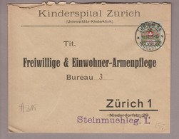 CH Portofreiheit Zu#5A Kl#315 10Rp. Ortsbrief Kinderspital Zürich - Vrijstelling Van Portkosten