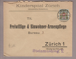 CH Portofreiheit Zu#5A Kl#315 10Rp. Ortsbrief Kinderspital Zürich - Franquicia