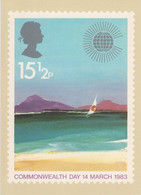 Great Britain 1983 PHQ Card Sc 1015 15 1/2p Tropical Island Commonwealth Day - Tarjetas PHQ