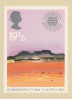 Great Britain 1983 PHQ Card Sc 1016 19 1/2p Desert Commonwealth Day - PHQ Cards