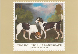 Great Britain 1991 PHQ Card Sc 1347 31p Two Hounds In A Landscape By G Stubbs - Cartes PHQ