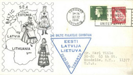 CANADA - 1966- SPECIAL 2nd  BALTIC PHILATELIC EXHIBITION SEALED STAMPS  COVER TO U.S.A.. - Airmail