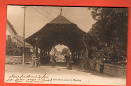 Vaqa-18 Monthey, Pont Couvert, Très Animé. Jullien 2140  Cachet Militaire, En 1915 - Monthey