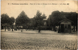 CPA AK Fontenay Place De La Gare Et Kiosque De La Musique FRANCE (1282691) - Fontenay Sous Bois