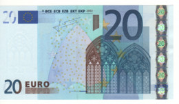 20 EURO  "U"   FRANCIA    Firma Trichet    L 061 B2  Ch. 32  /  FDS - UNC - 20 Euro