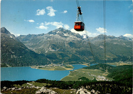 Corvatsch-Bahn Mit Silvaplana Und Champfer (320) * 21. 7. 1976 - Silvaplana