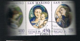 SAN MARINO - UNIF. 1151.1153  - 1984 NATALE  (COMPLET SET OF 3 SE-TENANT)  - USED° - Used Stamps