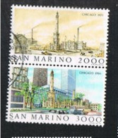 SAN MARINO - UNIF. 1180.1181  - 1986 AMERIPEX '86  (COMPLET SET OF 2 SE-TENANT) - USED° - Used Stamps