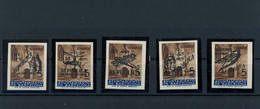 1936 Barcelona Correo Edifil NE 17/21s ** MNH Aniversario De La República - Barcelona