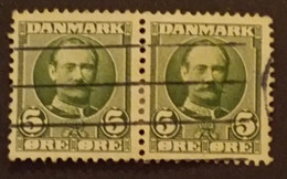 Roi Frederik VIII 1907, Double 5 Vert, Très Bon état - Oblitérés