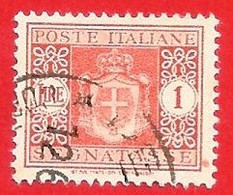 1945 (92) Segnatasse Stemma Senza Fasci Filigrana Ruota Lire 1 Usato - Leggi Il Messaggio Del Venditore - Taxe