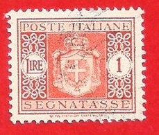 1945 (92) Segnatasse Stemma Senza Fasci Filigrana Ruota Lire 1 Usato - Leggi Il Messaggio Del Venditore - Impuestos