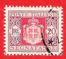 1945 (96) Segnatasse Stemma Senza Fasci Filigrana Ruota Lire 20 (usato) - Taxe