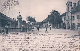 Le Muids VD, Rue Animée Et Fontaine (162 B) Pli D'angle - Arzier-Le Muids