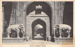 CPA Inde - Delhi - Elephant Gate - Lal Chand & Sons Photographers - Dariba - Delhi - Printed Saxony - Elephant - Animée - Inde