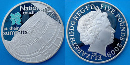 GREAT BRITAIN 5 P 2009 ARGENTO PROOF SILVER NATIONS TOUCH AT THEIR SUMMITS OLYMPIC GAMES PESO 28,28g TITOLO 0,925 CONSER - Maundy Sets & Gedenkmünzen
