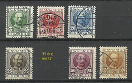 DENMARK Dänemark 1907 = 6 Values Rom Set Michel 53 - 69 (Mi 57 Is Missing/fehlt) - Used Stamps