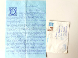 №46 Traveled Envelope And Letter Cyrillic Manuscript, Bulgaria 1980 - Local Mail, Stamp - Lettres & Documents