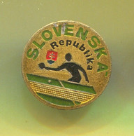 Table Tennis Tischtennis Ping Pong  - Slovakia  Federation, Vintage Pin  Badge Abzeichen - Tafeltennis