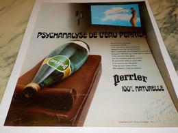 ANCIENNE PUBLICITE PSYCHANALYSE DE L EAU PERRIER  1974 - Perrier
