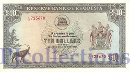 RHODESIA 10 DOLLARS 1975 PICK 33g XF - Rhodésie