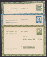 FP 6/8, 3 Versch. Funklotteriekarten, Ungebraucht - Postales - Nuevos