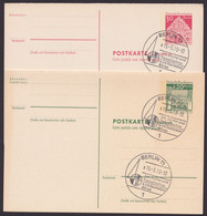 P 74/5, 2 Versch. Doppelkarten, Je Blanko "Berlin" - Postcards - Used