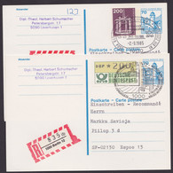 P 123, 2 R-Karten Nach Finnland Mit Pass. Zusatzfrankatur - Postcards - Used