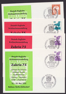 PP 50 Ff. "Zebria 75", 4 Versch. Ganzsachen, Je Pass. Sst. - Private Postcards - Used