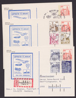PP 76 D 2/02 "Luposta 77", 3x In Die Schweiz, 2x R-Karte Mit Guter Zusatzfrankatur - Cartes Postales Privées - Oblitérées