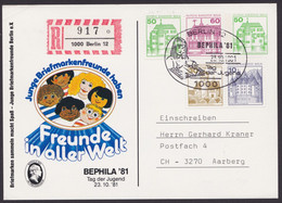 PP 82/02 A, R-Karte In Die Schweiz, Gute Zusatzfrankatur, Ankunft - Postales Privados - Usados