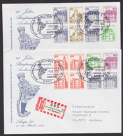 PU 75 D 2/01, 2x Als R- Briefe In Die Schweiz, Ankunft, Gute Zusatzfrankatur - Enveloppes Privées - Oblitérées