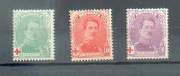 BELGIQUE 94 - YT 129  ** - 130 * - 131 * - 1914-1915 Croix-Rouge