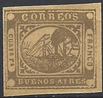 Argentina (Buenos Aires) 1858 - Ship ( Mi BA5 - YT BA5 ) MNG - Oblitérés