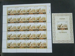 India 2004 Taj Mahal Set Of 1 Full Sheet + Miniature Sheet MS MNH As Per Scan - Andere & Zonder Classificatie
