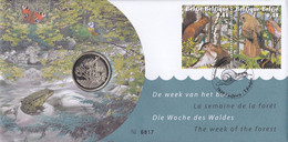 15 3312 3315 NS FDC 817  Belgique  Numisletter  Nature Forêt Ecureuil Fauvette Rossignol Rouge Gorge Vulcain 7850 Enghie - Numisletters