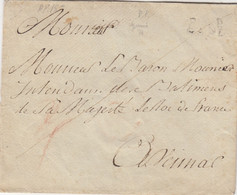 LETTRE. Signée ADK. P.P./GAND. POUR LE BARON MOUNIER INTENDANT DES BATIMENTS DU ROI DE FRANCE A WEIMAR - 1814-1815 (Gouv. Général De La Belgique)